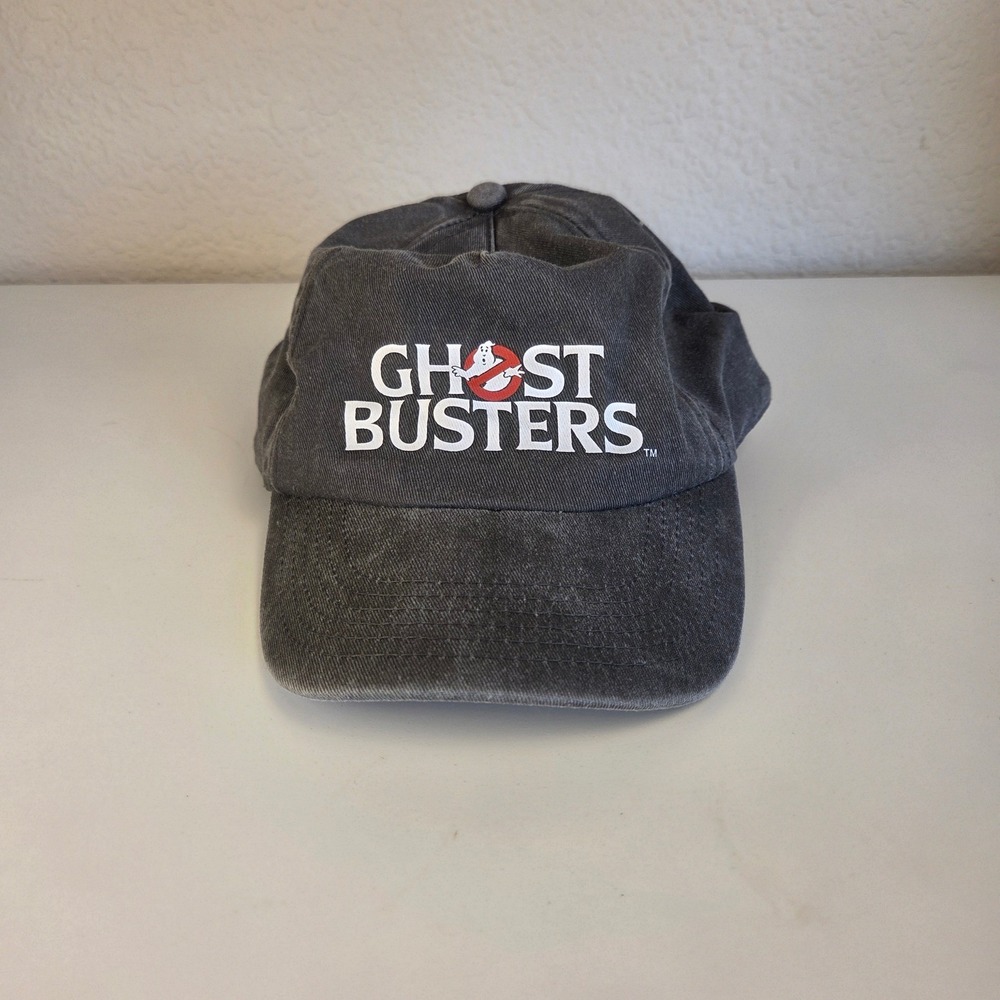 Ghostbusters Logo Snapback Hat Faded Black Vintage Style Baseball Cap OSFM